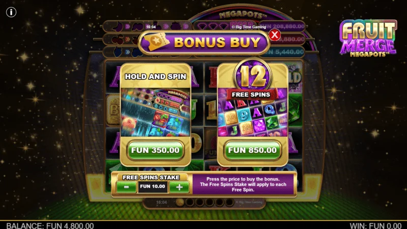 Fruit Merge Megapots - прозорец за купување бонус